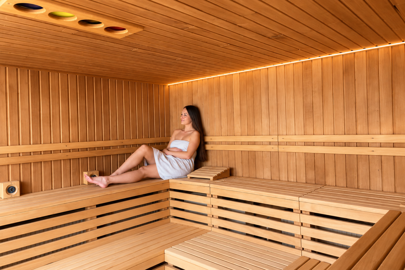 Entspannung in der finnischen Sauna der Parksauna Trier